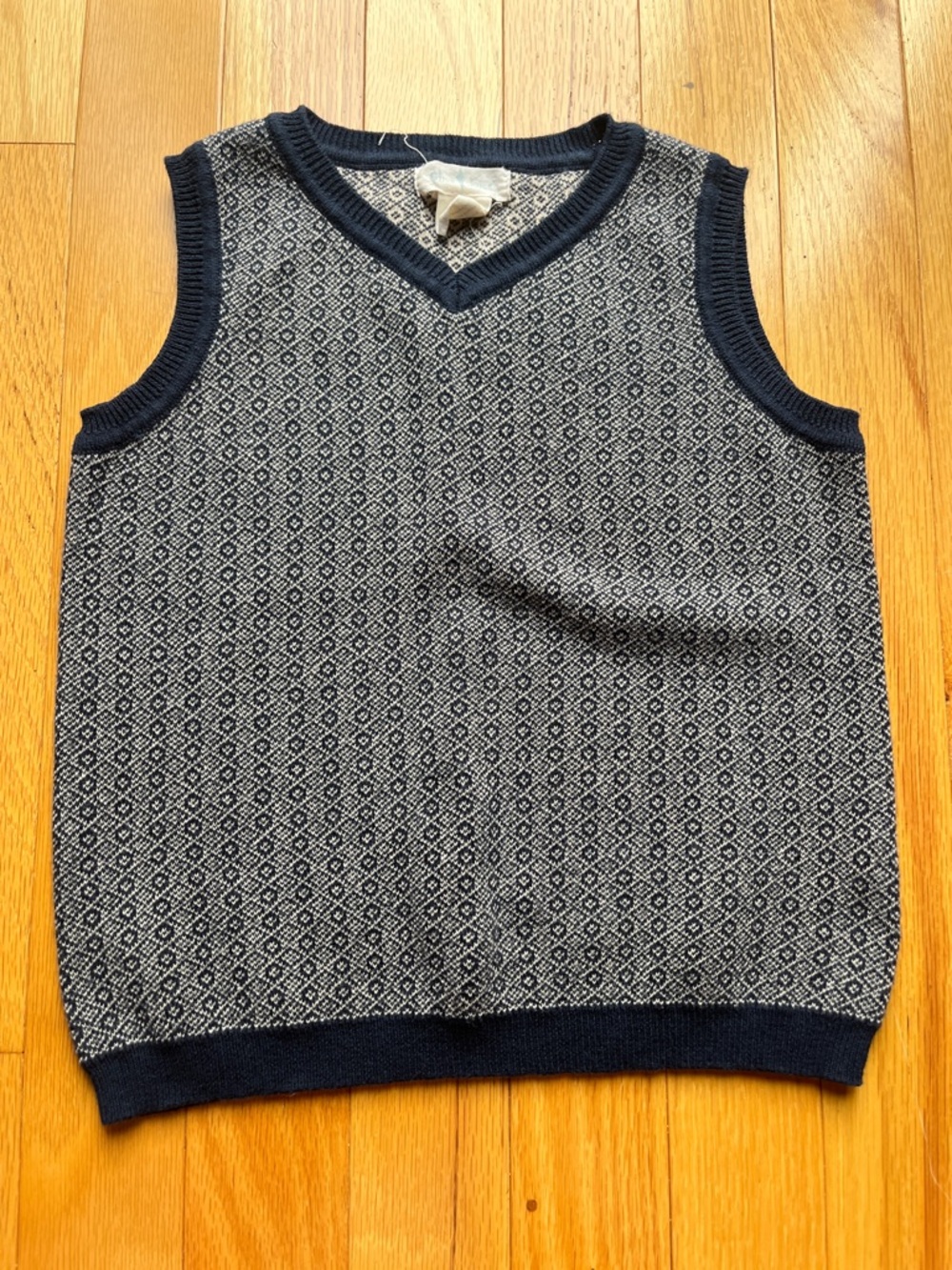 Kids Navy and Gray V-Neck Sweater Vest
